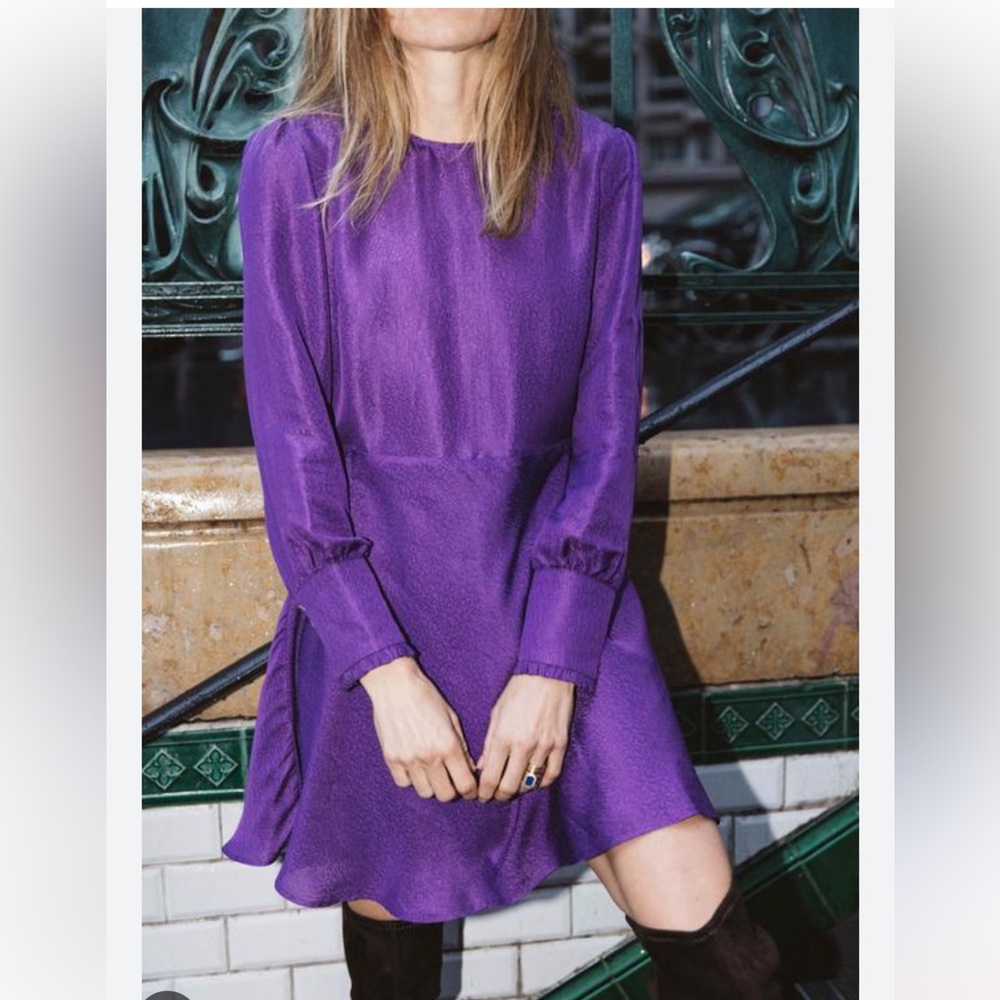 Balzac Paris purple boho mini dress nwot